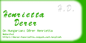 henrietta derer business card