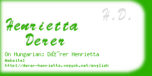 henrietta derer business card